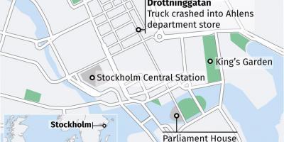 แผนที่ของ drottninggatan นโรคสต๊อกโฮล์ม