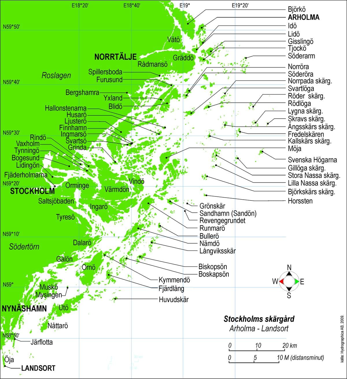 แผนที่ของโรคสต๊อกโฮล์มหมู่เกาะ