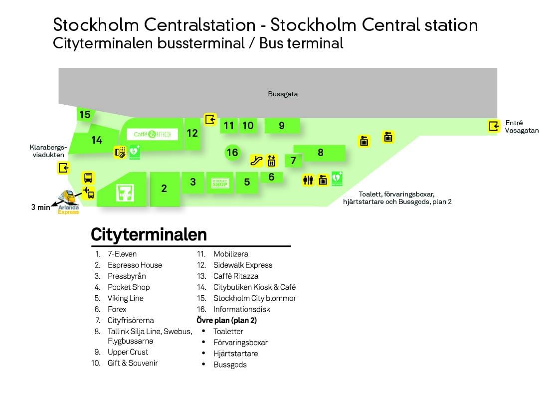 arlanda แสดงบนแผนที่เส้นทาง