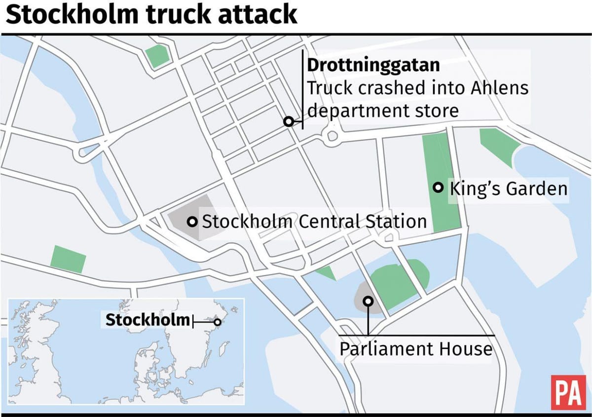 แผนที่ของ drottninggatan นโรคสต๊อกโฮล์ม