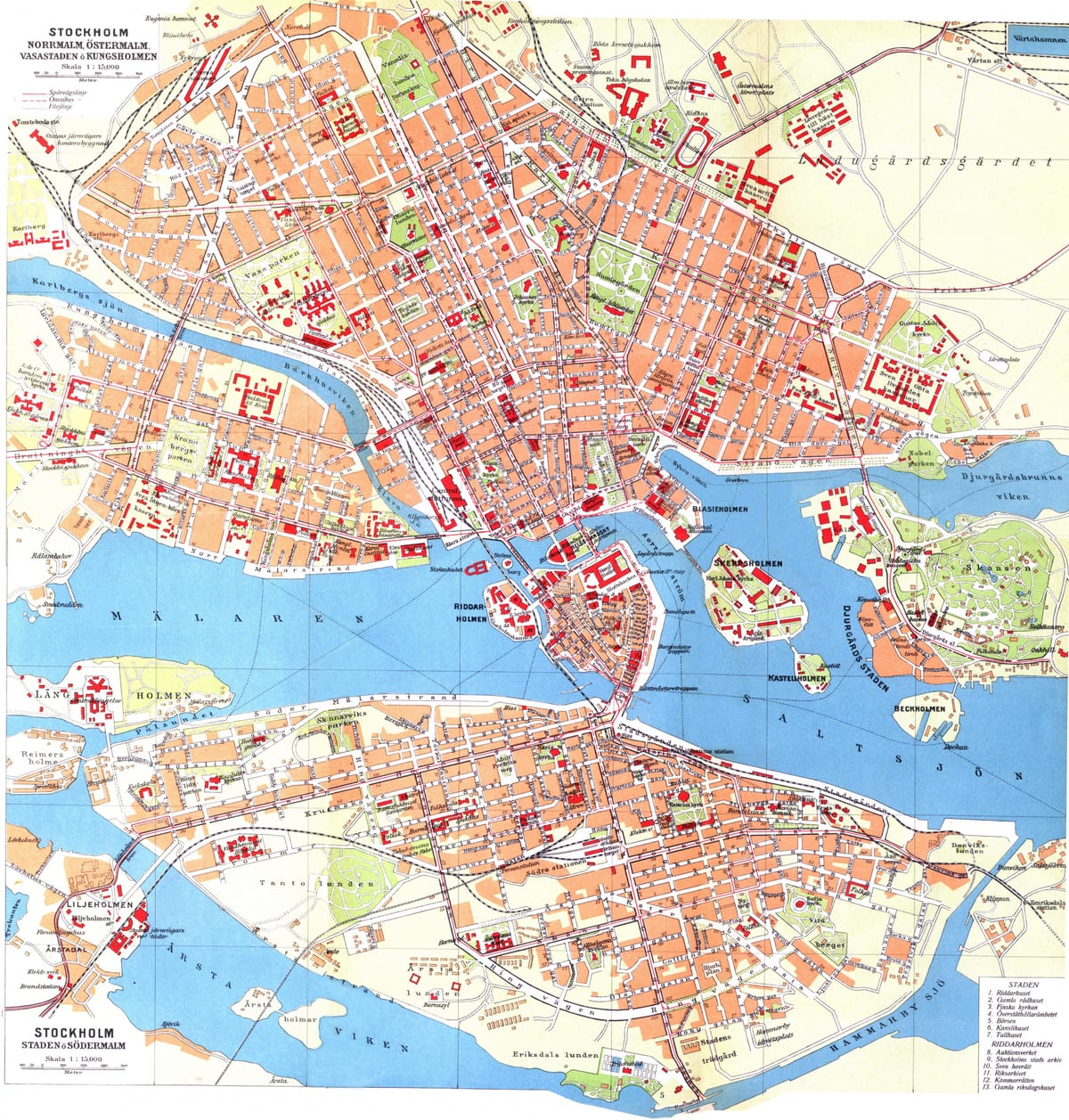 แผนที่ของ kungsholmen นโรคสต๊อกโฮล์ม