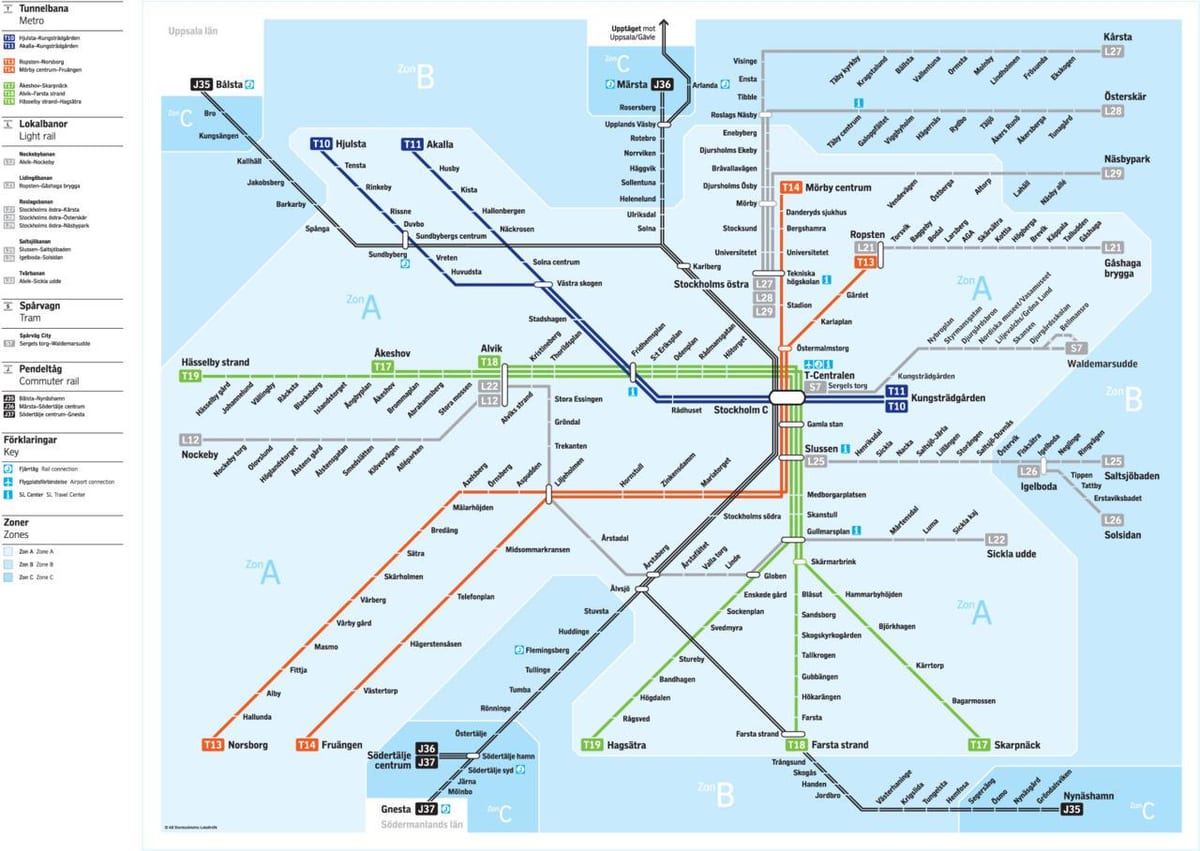 แผนที่ของ sl นเรือนแผนที่สตอกโฮล์ม
