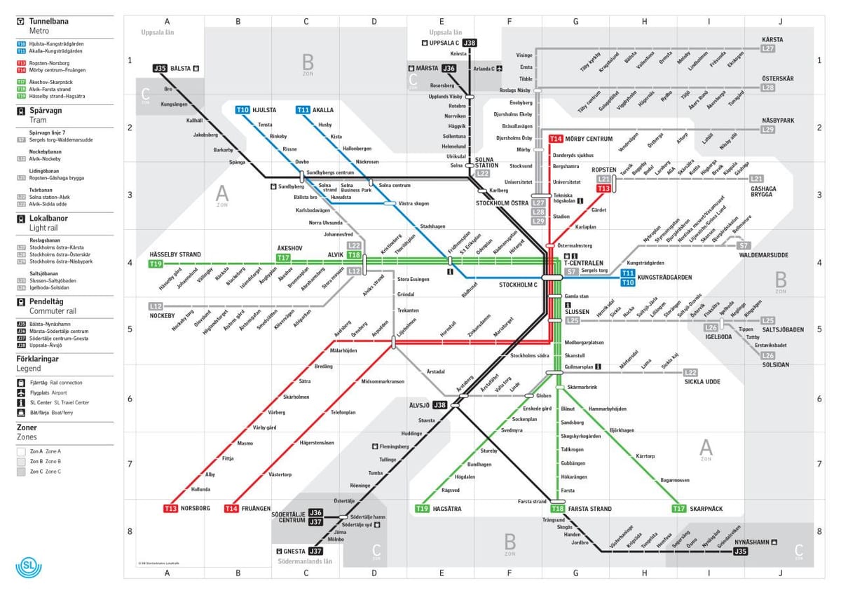 แผนที่ของ sl เมโทร