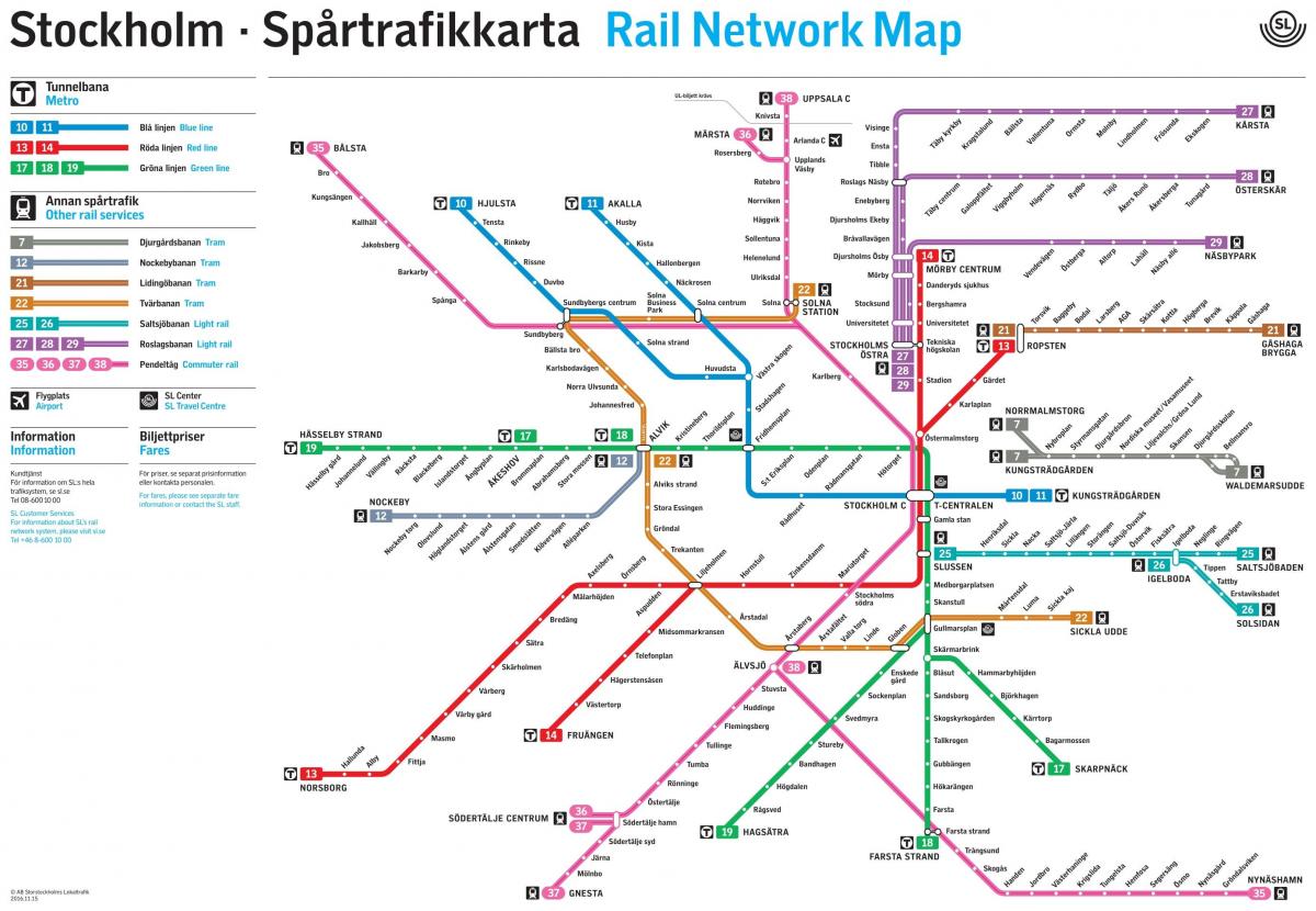 โรคสต๊อกโฮล์มสวีเดนแผนที่รถไฟใต้ดิน