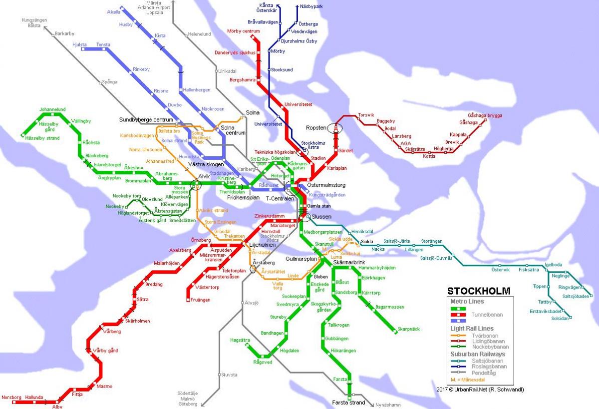 แผนที่รถไฟใต้ดินโรคสต๊อกโฮล์ม