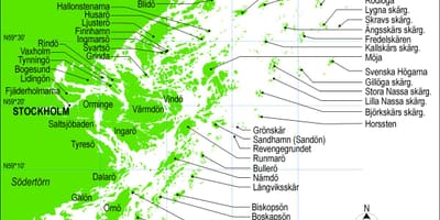 แผนที่ของโรคสต๊อกโฮล์มหมู่เกาะ