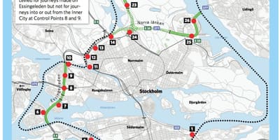 แผนที่ของโรคสต๊อกโฮล์ม congestion ตั้งข้อหา