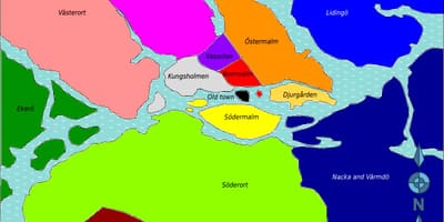 แผนที่ของโรคสต๊อกโฮล์ม districts. kgm