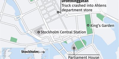 แผนที่ของ drottninggatan นโรคสต๊อกโฮล์ม