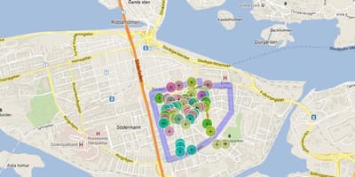แผนที่ของ sofo นโรคสต๊อกโฮล์ม