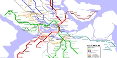 สวีเดน tunnelbana แผนที่