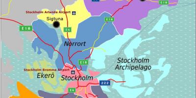 แผนที่ของโรคสต๊อกโฮล์มสวีเดนพื้นที่